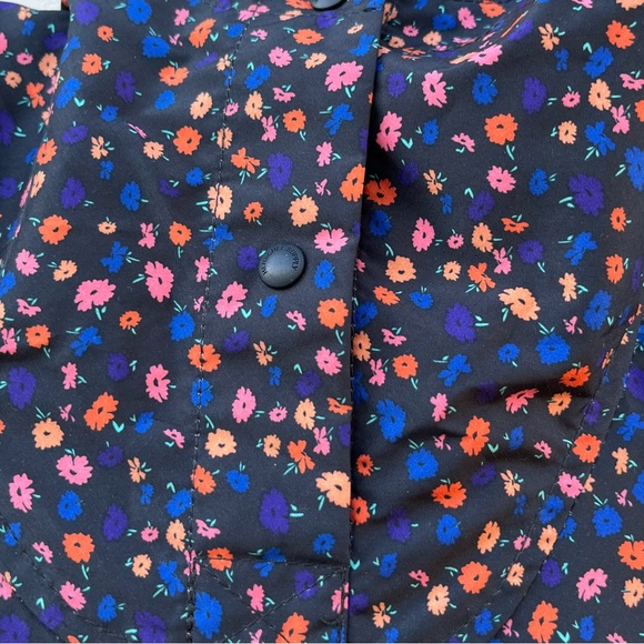 NWT Herschel Supply Company Floral Rain Poncho in Blue - Size XS/S - Picture 2 of 7